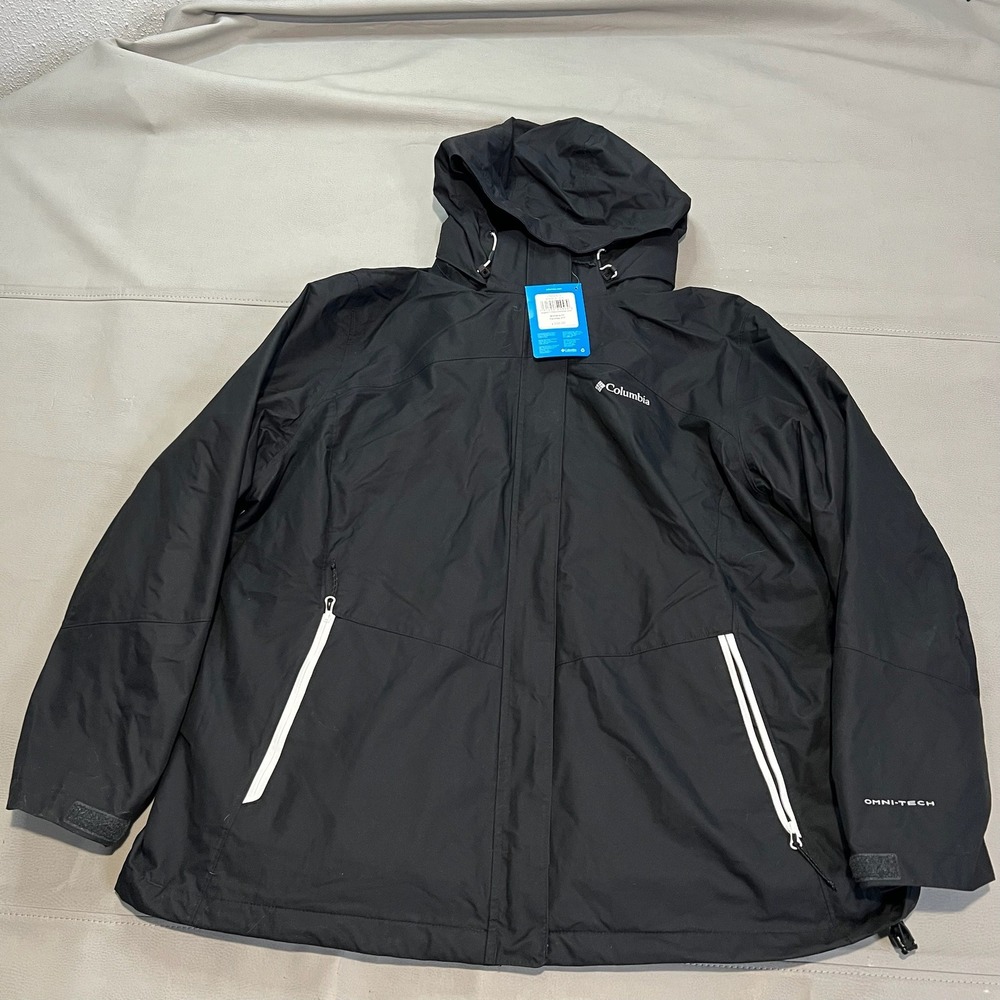 NEW COLOMBIA Bugaboo Fleece Interchange 3-in-1 Jacket Women 2X Black Omni-Tech